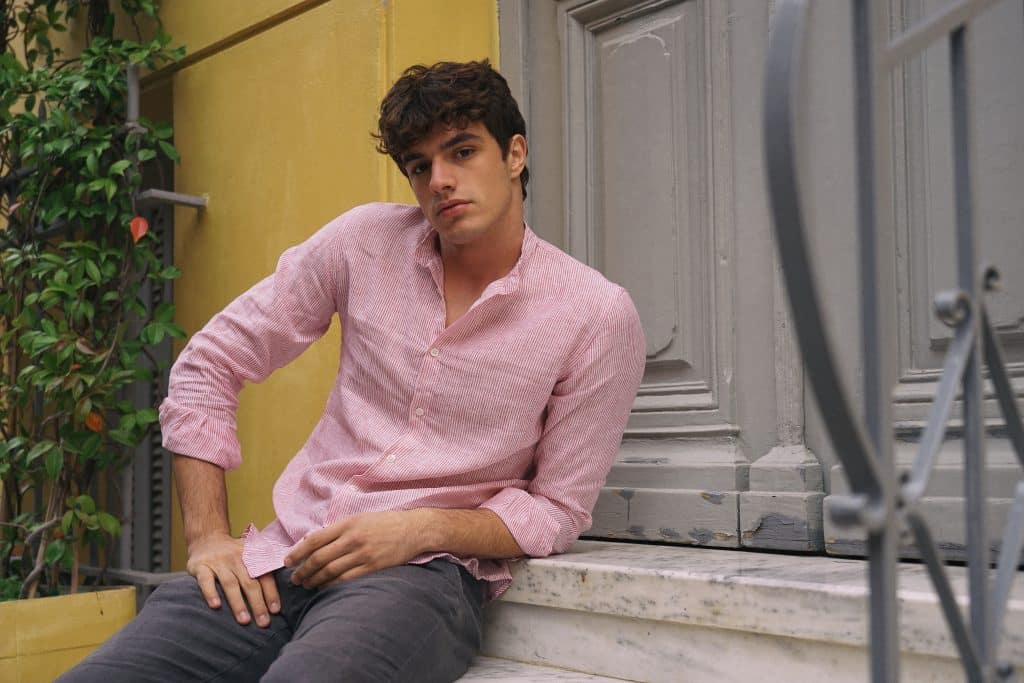 Pink shirt faros linen