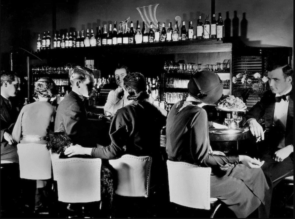 traditional speakeasy in the past in America from Prohibition Era