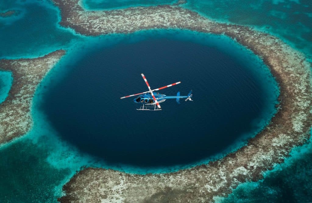 Belize helicopter blue hole
