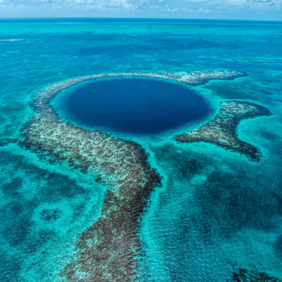 Belize blue hole barrier reef