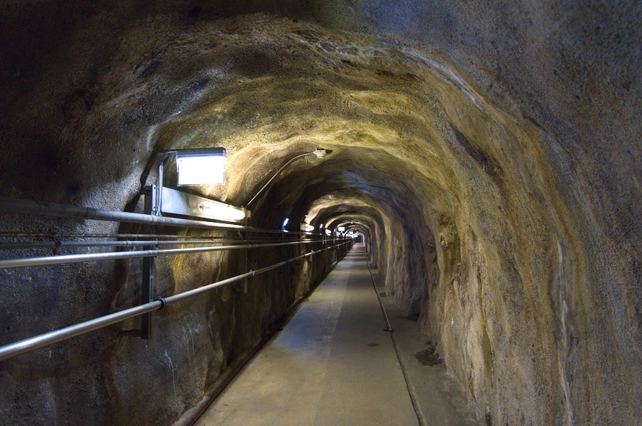 The tunnel behind the trains station on Les Rochers-de-Naye